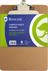 CARPETA MADERA PINZA METALICA BISMARK A4 | 24 UNIDADES | (POESSA BISMARK BASICO)